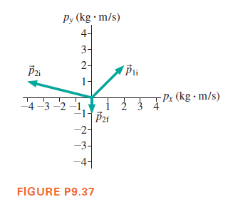 Py (kg · m/s)
4-
3-
2-
1-
- Px (kg · m/s)
4 -3 -2 -1,
2 3
-2-
-3-
-41
FIGURE P9.37
