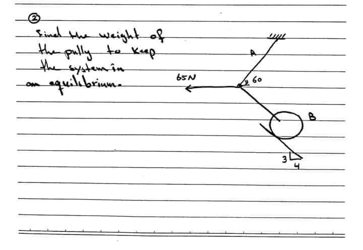 Sinel the weight of
the pully te Kcup
the system în
quilibrinma
65N
60
