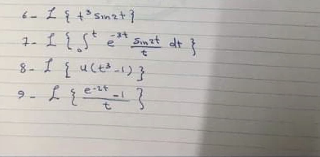 -3+
Jimit dt }
8- I i uct-1)}
ターfを
7.
9.
e-2t
-1
