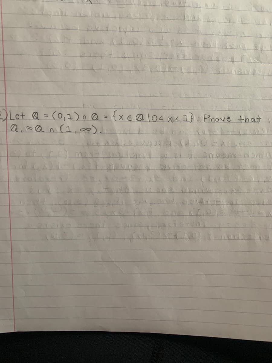 Let @ = (0,1)n Q ={x € @ 104 x<I}. Prove that
Q,=Qn(1,).
