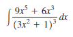 9x + 6x
dr
(3x² + 1)³
