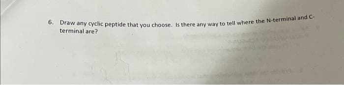 6. Draw any cyclic peptide that you choose. Is there any way to tell where the N-terminal and C-
terminal are?