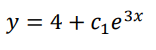 y = 4 + c,e3x
