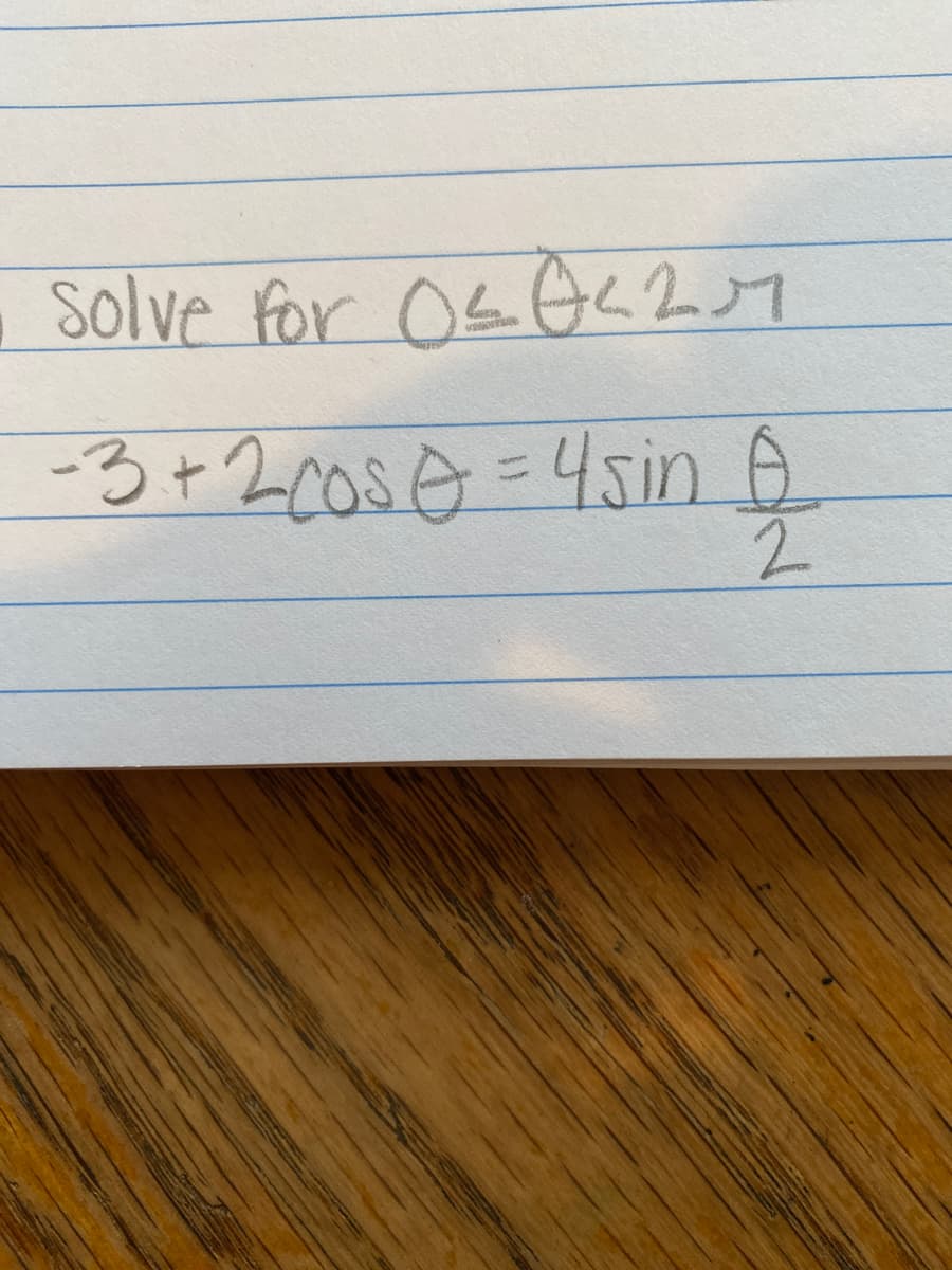 Solve for 04042
-3+2c0so =45in A
2.
