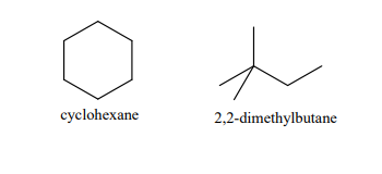cyclohexane
2,2-dimethylbutane
