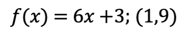 f(x) — бх +3; (1,9)
