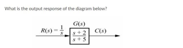 What is the output response of the diagram below?
G(s)
R(s)
C(s)
s + 2
s + 5
11F
