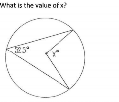 What is the value of x?
52.5°
