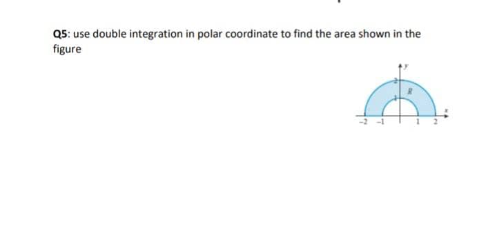 Q5: use double integration in polar coordinate to find the area shown in the
figure
