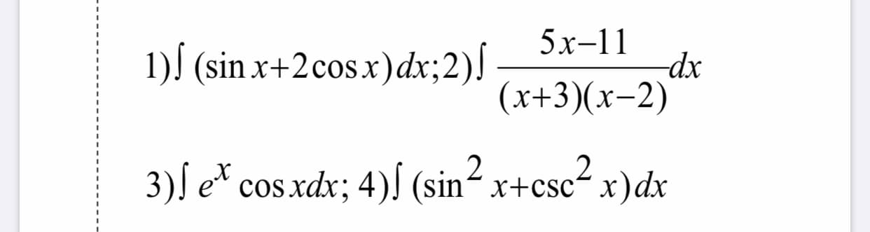 1)) (sin x+2cos.x)dx;
