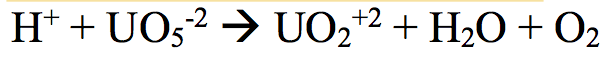 H* + UO5² → UO2*2 + H2O + O2
