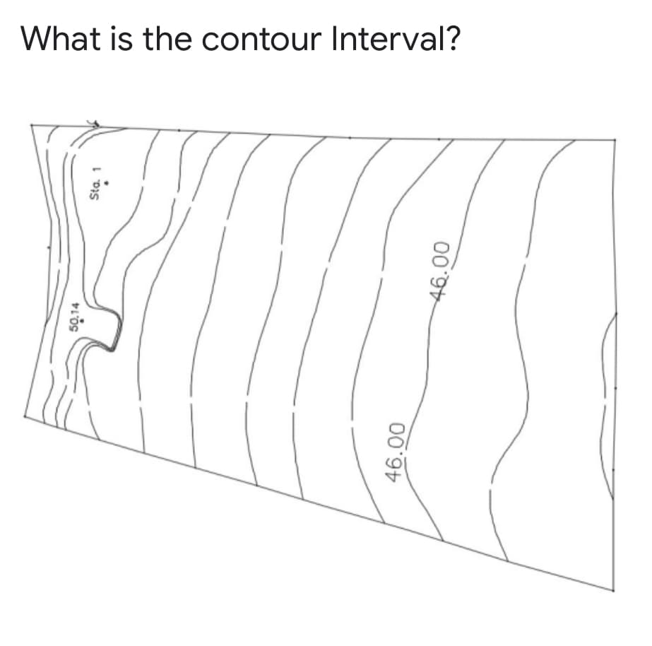 What is the contour Interval?
50.14
Sta. 1
46.00
46.00
