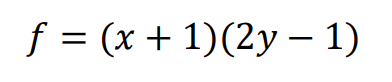 f %3 (x + 1)(2у — 1)
