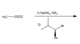 1) NANH2, NH,
H3C
2)
Br
Ph
