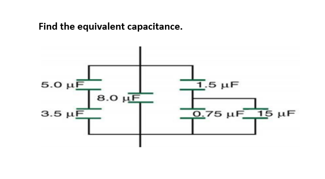Find the equivalent capacitance.
5.0 μΕ
1.5 μ
8.0 μΕ
3.5 μΕ
Ο75 μF 5 μF
