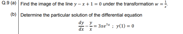 Find the image of the line y – x + 1 = 0 under the transformation w

