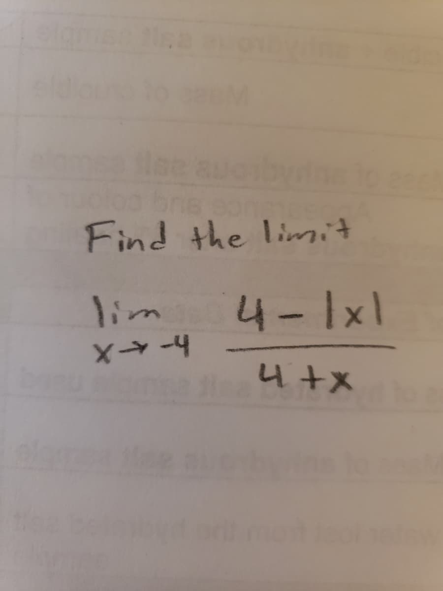 Find the limit
lim
4-1x1
4 tx
