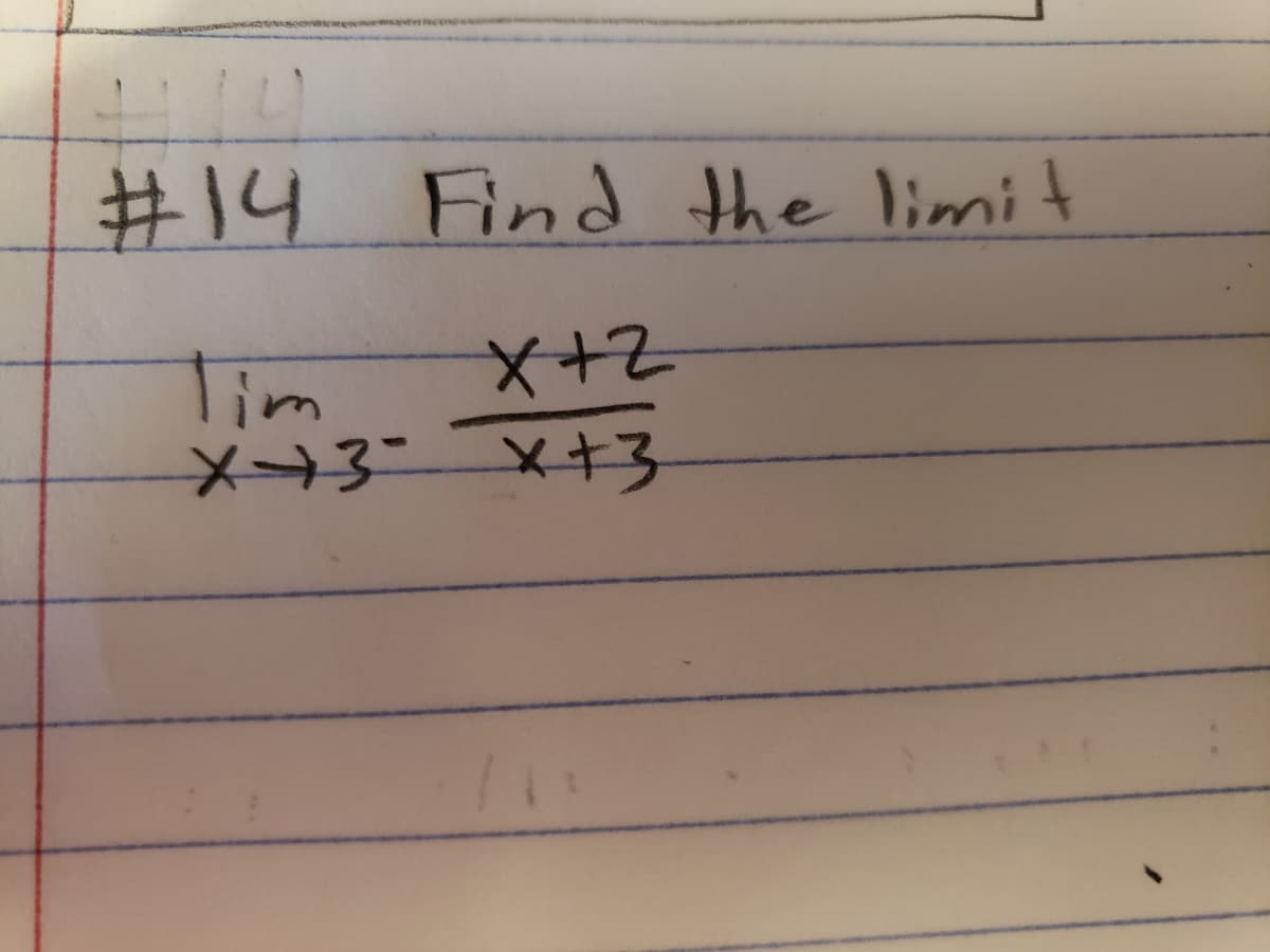 #14 Find the limit
Tim
x→3- x+3
