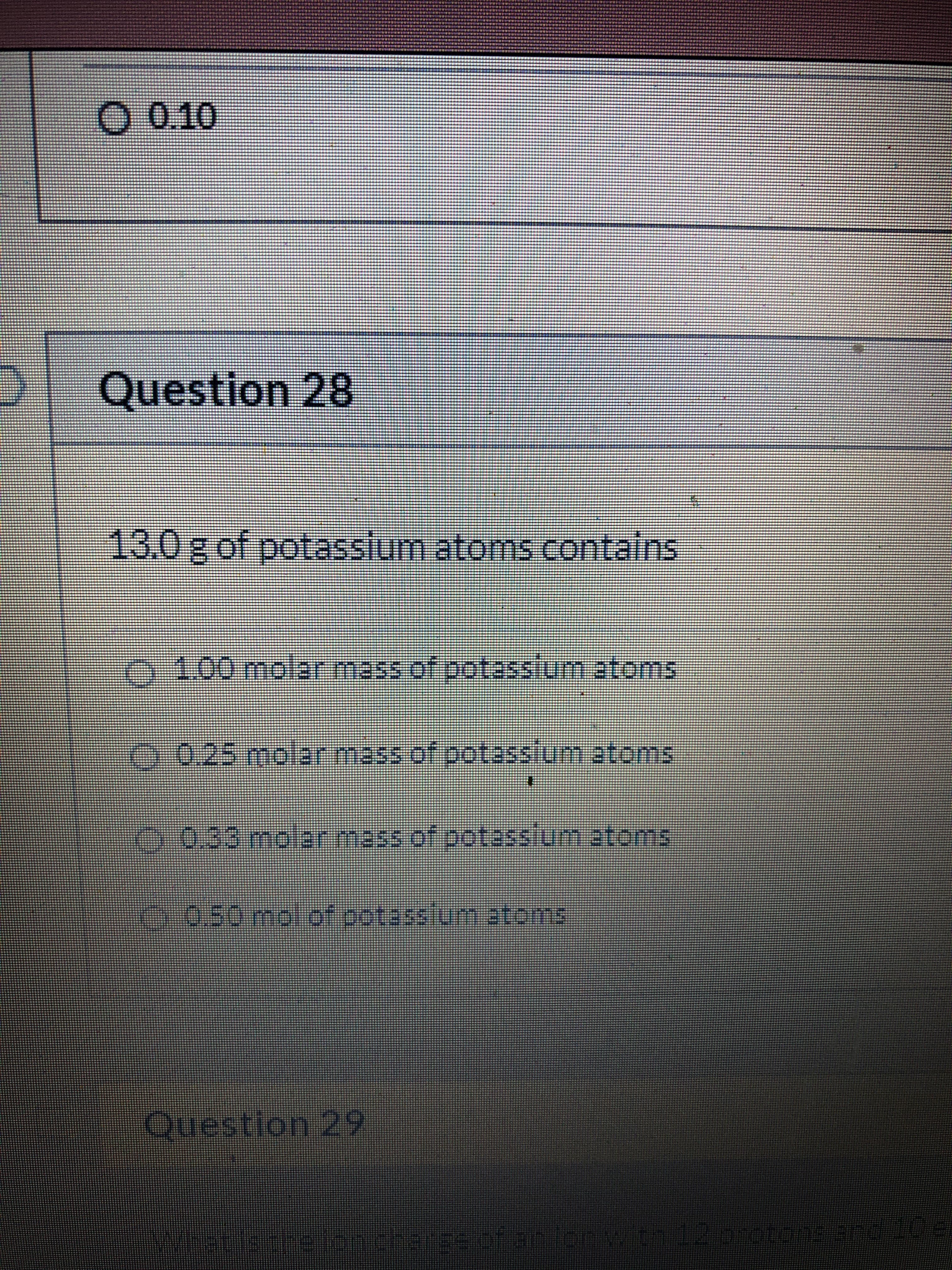 13.0g of potassium atoms contains
