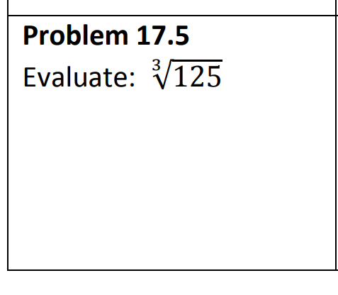 Problem 17.5
3
Evaluate: V125
