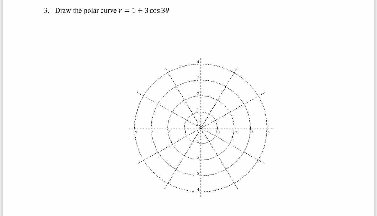 3. Draw the polar curve r = 1+ 3 cos 30
