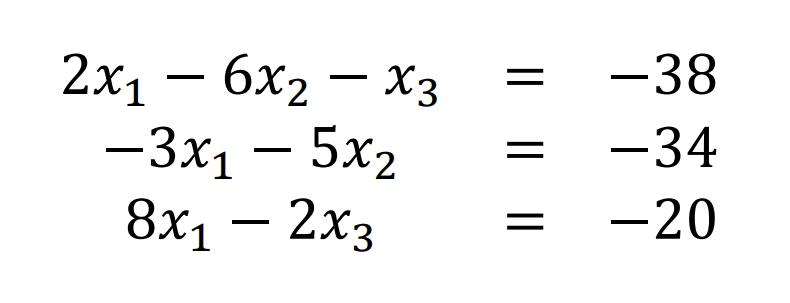 2х1 — бх2 — хз
-38
-3x1
5x2
-34
8х1 — 2х;
-20
||
