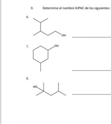 6.
7.
11. Determine el nombre IUPAC de los siguientes:
OH
HO
nex
OH