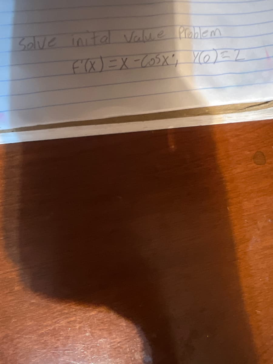 Solve inital Value Problem
Fx) =X-C0SX Y6) =I
