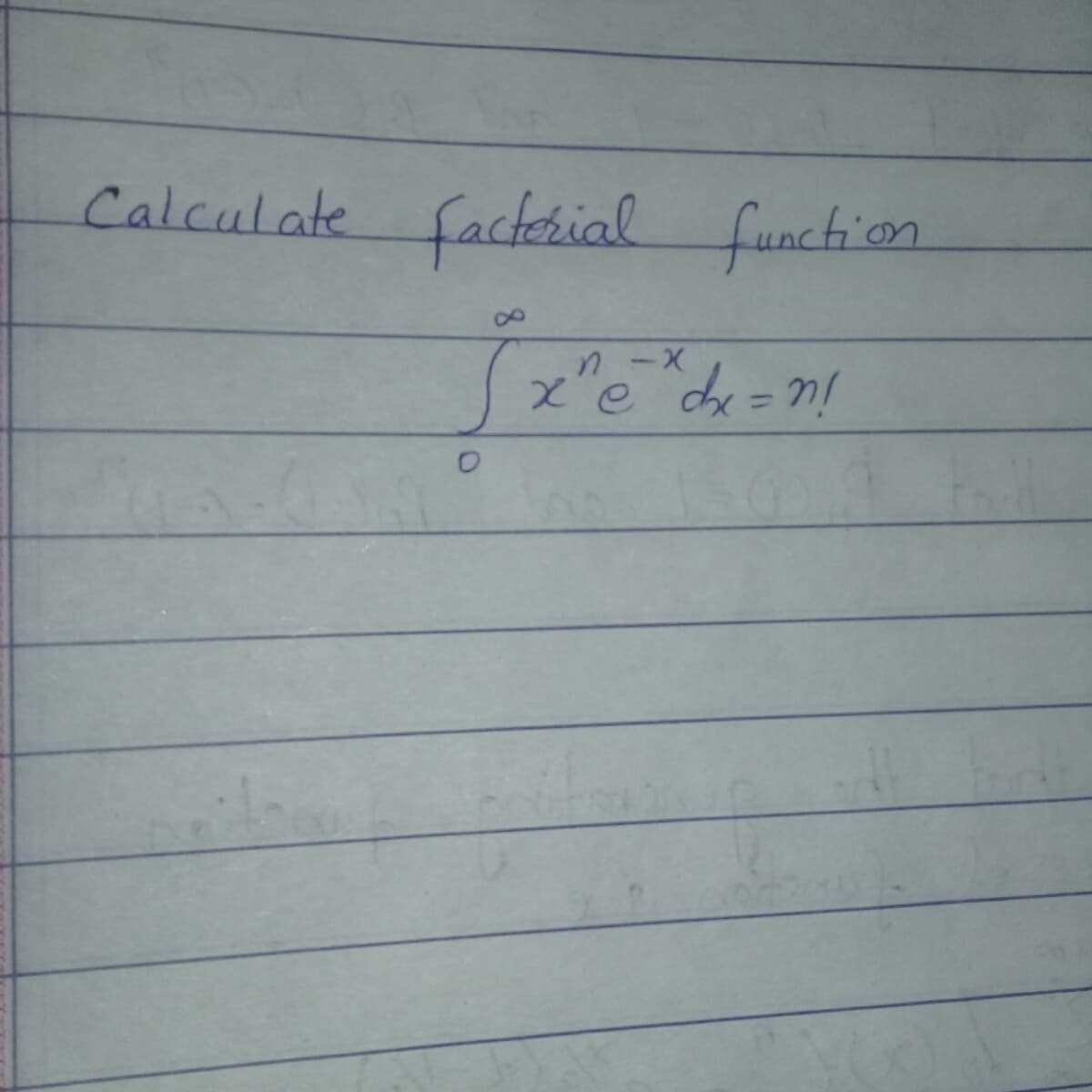 Calculate facerial
function
n -X
%3D
