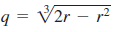 q = V2r – 1²
