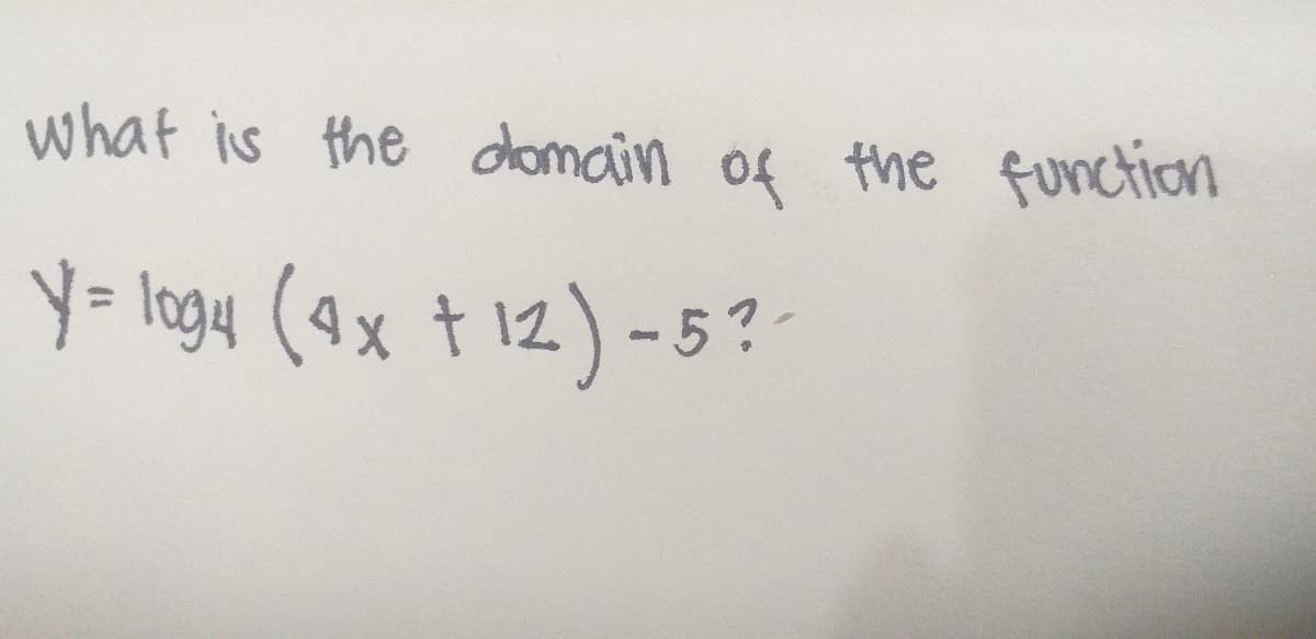 what is the domain of the function
Y= logu (9x t 12) - 5 ? -

