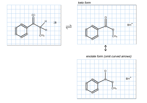keto form
of
:B
вн
енз
enolate form (omit curved arrows)
вн
CH3
