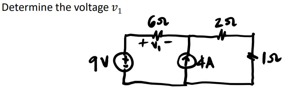 Determine the voltage v1
+
que
