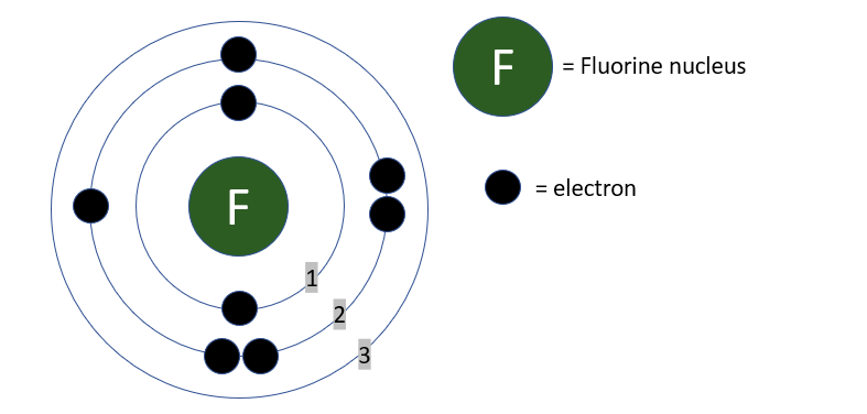 F
S
2
3
F
= Fluorine nucleus
= electron