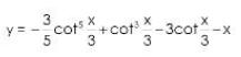 3cot-x
3
y =
cot
Cos X
5
+cot X
3
