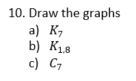 10. Draw the graphs
a) К,
b) K18
с) С,
