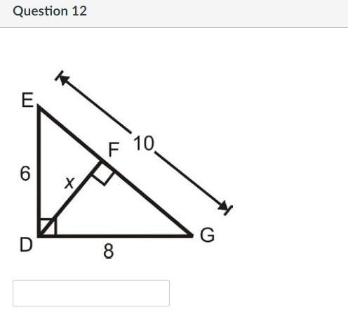 Question 12
E,
F 10
G
8
