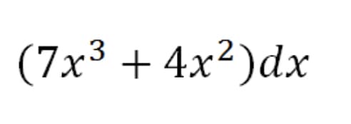 (7x3 + 4x²)dx
