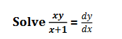 ху — dy
Solve
х+1
dx
