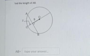 ind the length of AB.
A
AB- type your answer.
