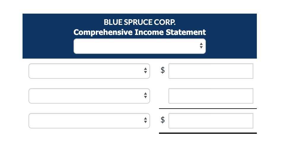 BLUE SPRUCE CORP.
Comprehensive Income Statement
+
+
LA