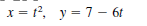 x = t°, y = 7 - 6t
