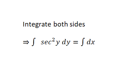 Integrate both sides
- S sec? y dy = S dx
