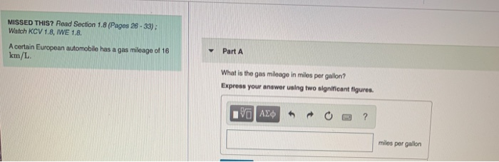 What is the gas mileage in miles per gallon?
Express your answer using two significant figures.
