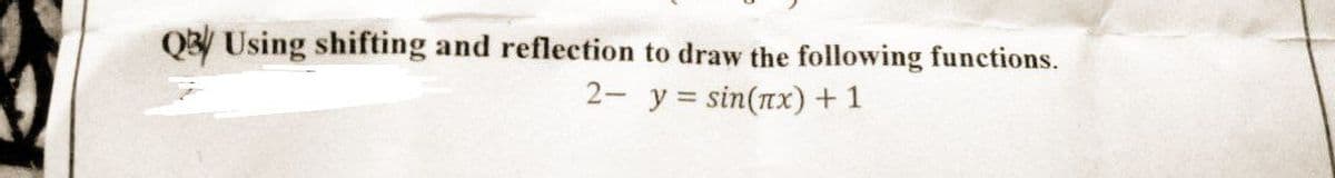 Q/ Using shifting and reflection to draw the following functions.
2- y = sin(x) + 1