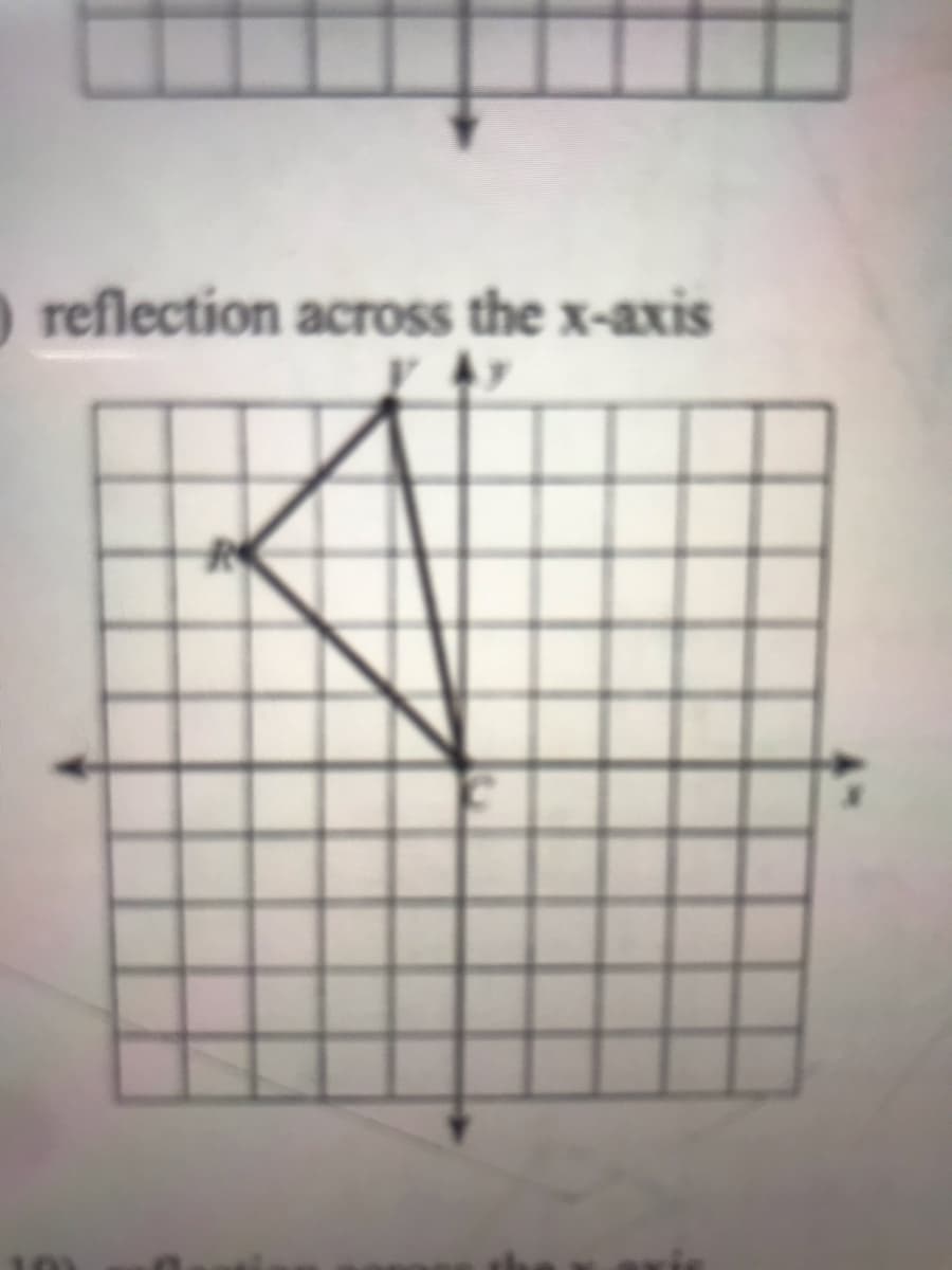 O reflection across the x-axis
