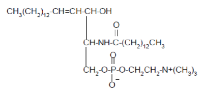 CH₂(CH₂)12-CH=CH-CH-OH
||
CH-NH-C-(CH₂)2CH₂
요
CH,000.0
CH,-O-P-O-CH, CH2-N+(CH3)3
6-