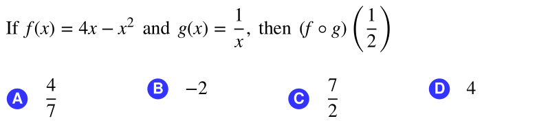 1
then (f o g)
(4)
If f(x) = 4x – x2 and g(x)
|
2
4
A
7
B
-2
7
O 4
-
2
