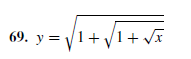 69. y = V1+
' /1+ v
