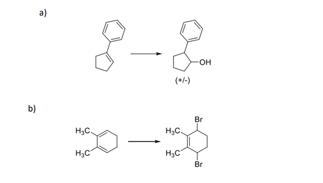 b)
a)
H3C.
H3C
8-
-
(+/-)
H3C.
H3C
-OH
Br
Br